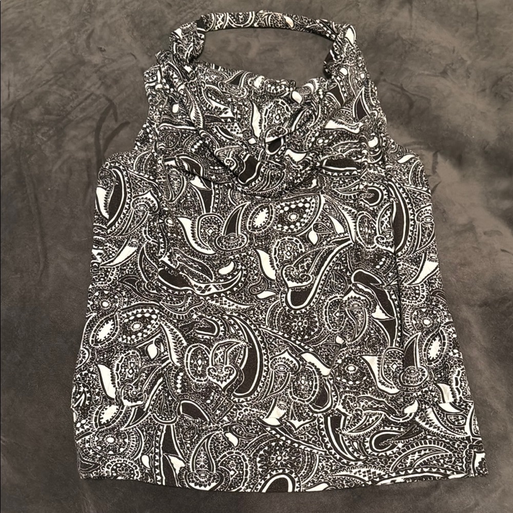 Chico's Black and White Paisley Blouse
